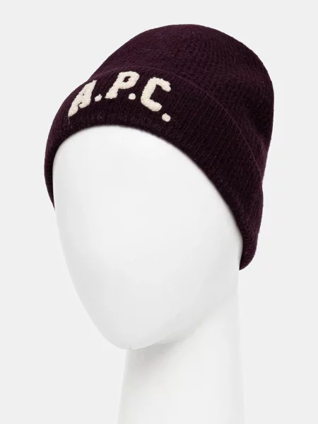 Шерстяная шапка A.p.c. фиолетовая