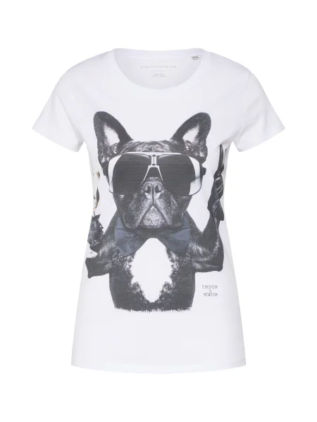 EINSTEIN & NEWTON Tricou Champagne Dog negru alb