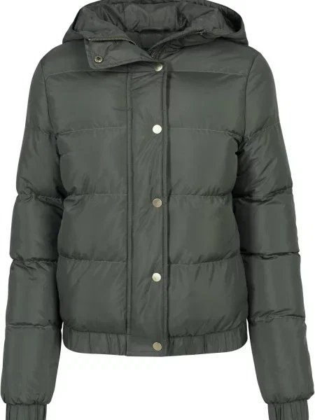 Geacă cu puf Urban Classics cu glugă gri