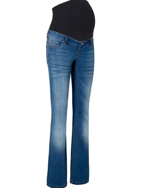 Jeansy ciążowe bootcut krótkie i długie rozmiary niebieskie
