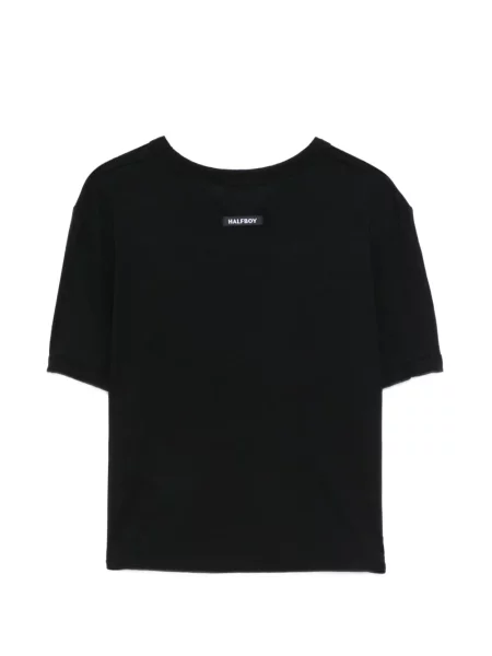 Tricou Halfboy cu decolteu în U negru