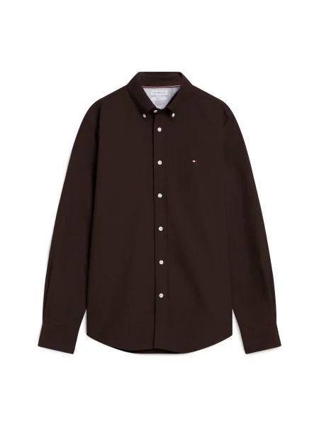 TOMMY HILFIGER Cămașă HERITAGE ciocolatiu maro