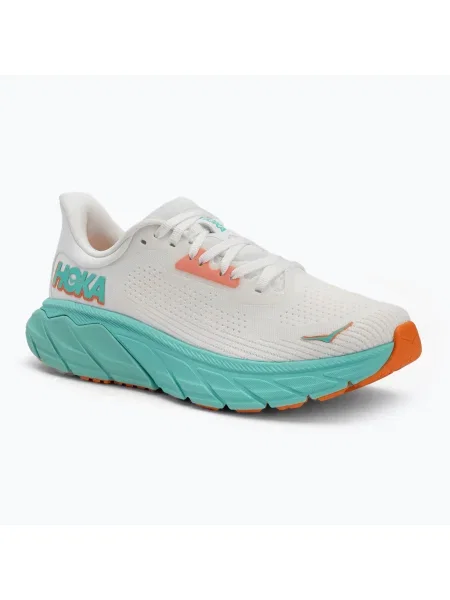 Дамски обувки за бягане HOKA Arahi 7 frost/aqua glow бяло