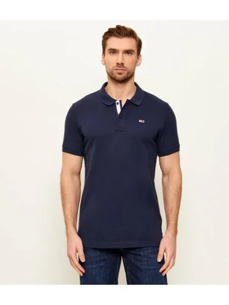 Tommy Jeans Tenisz póló PLACKET kék