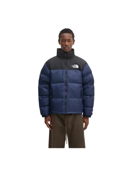 Kurtka puchowa The North Face retro niebieska