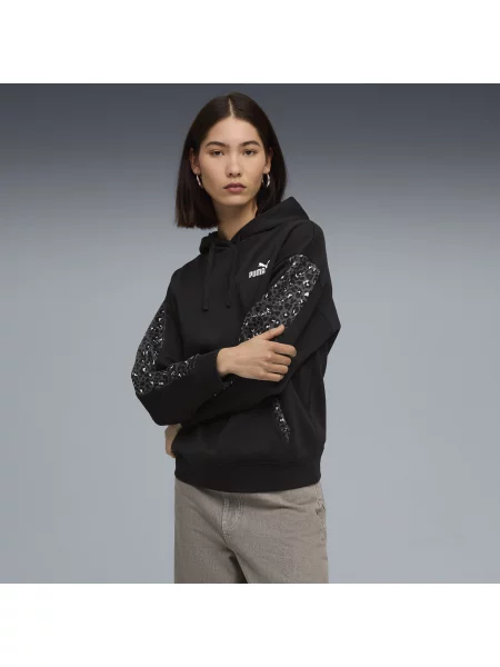 Bluza z kapturem Essentials ze zwierzęcym nadrukiem czarna