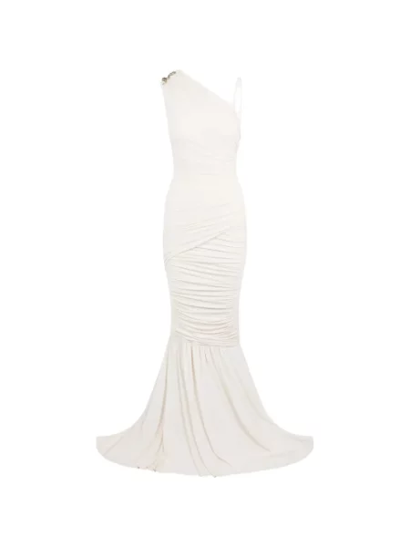 Rochie maxi Roberto Cavalli cu un umăr gol alb