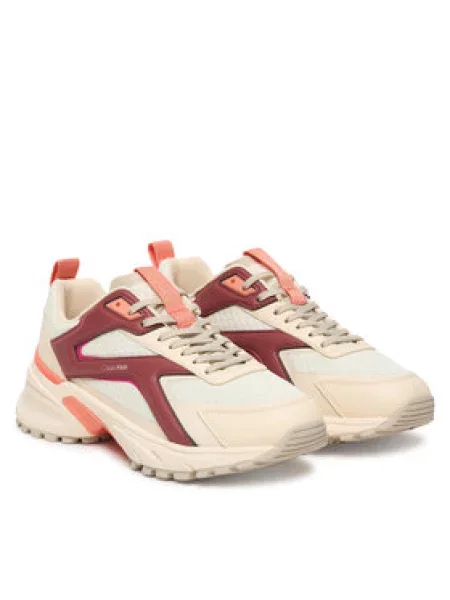 Calvin Klein Sneakersy Hike Run Ckstripe Mesh Biela béžová