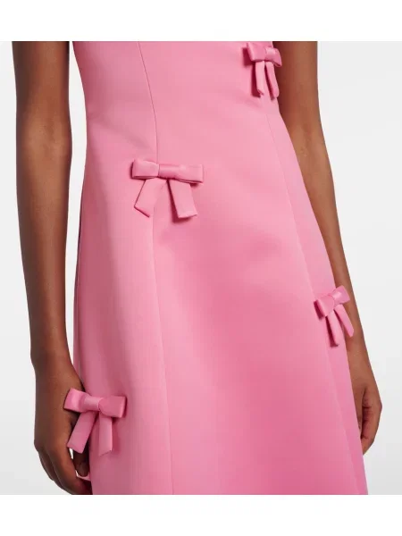 Rochie midi Leo Lin cu funde roz