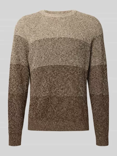 Sweter z dzianiny o kroju relaxed fit z czystej bawełny model ‘BIRK’ Only & Sons beżowy