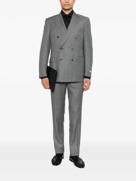 Costum Canali cu două rânduri de nasturi gri