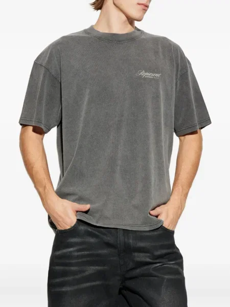 Tricou Represent cu imagine scurt gri