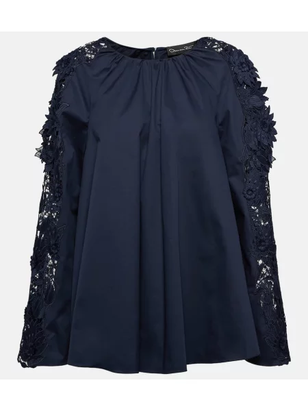 Bluză Oscar De La Renta din dantelă albastru
