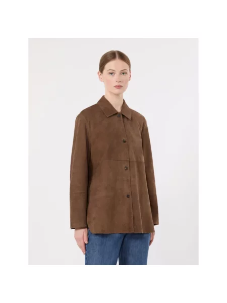 Kurtka Weekend Max Mara zamszowa brązowa