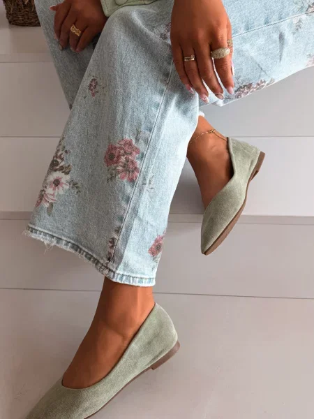 Semišové baleríny Boto modré