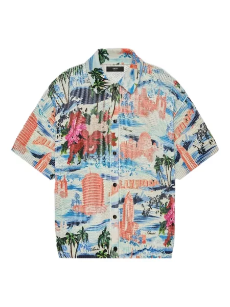 Cămașă Amiri cu imagine scurtă albastru