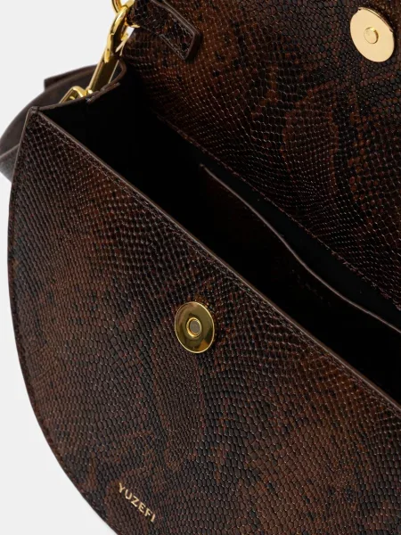 Шкіряна сумочка Yuzefi PRETZEL коричневий