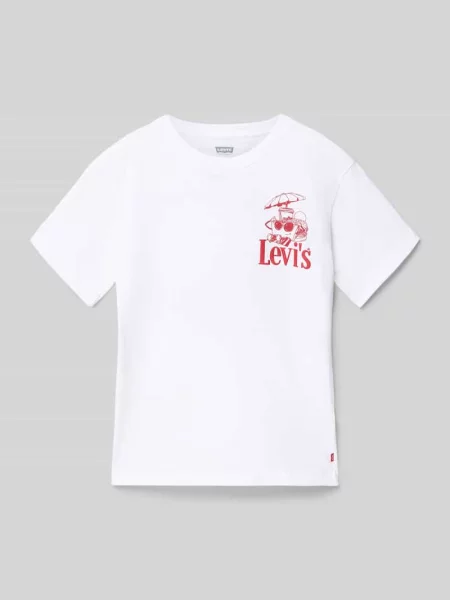 Damski t-shirt o kroju regular fit z mieszanka bawełny model LVB BURGER MEAL TEE' Levi's biała