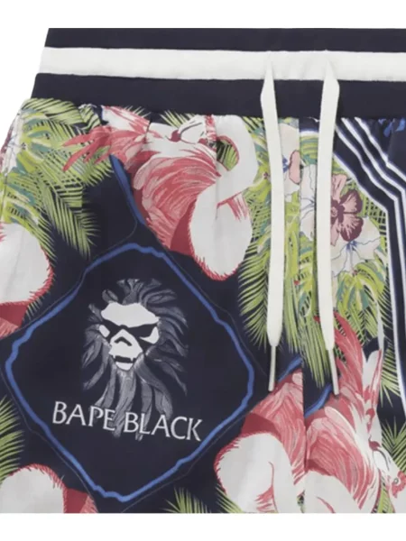 Pantaloni scurți A Bathing Ape® de mătase negru