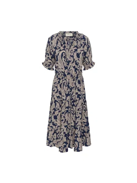 Wielobarwność sukienka midi Cream do kolan