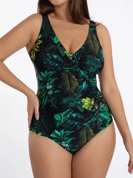 Слитный купальник на широких бретелях