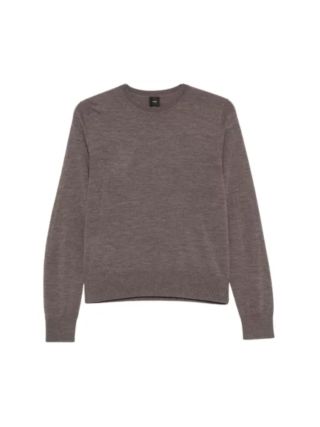 Sweter Pinko z okrągłym dekoltem beżowy