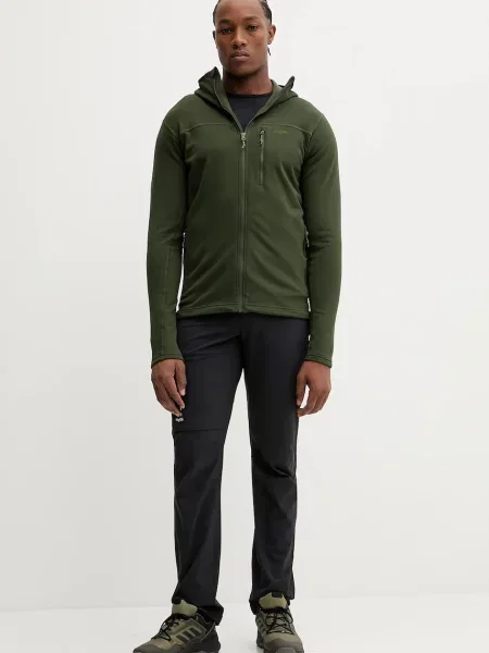 Однотонный свитер Haglofs с капюшоном зеленый