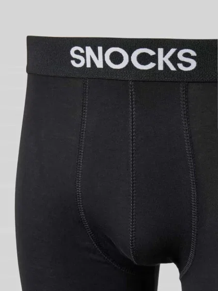 Bokserki z elastycznym pasem z logo Snocks czarne
