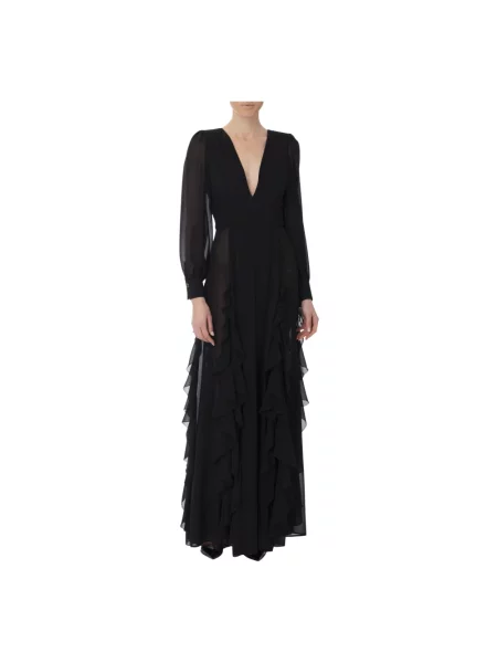 Sukienka wieczorowa Elisabetta Franchi z dekoltem w serek czarna