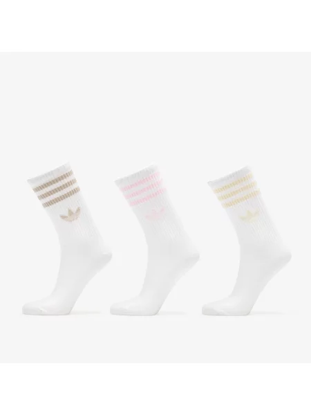 Ponožky adidas Crew Socks Wonder White/ Clear Pink/ Wonder Beige XS bílé