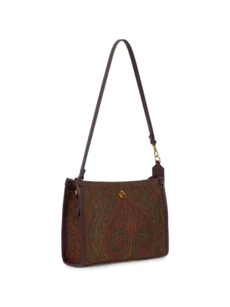 Geantă Etro cu model paisley din jacard verde