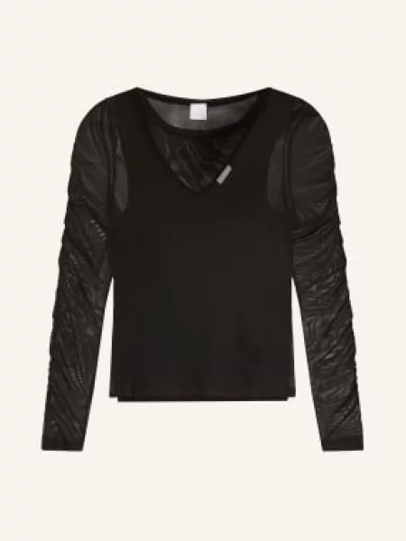 Top Sportalm z długim rękawem z siateczką z siateczki czarny