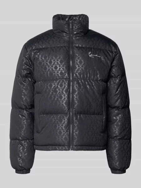 Kurtka w stylu puffer o kroju regular fit z nadrukiem z logo na całej powierzchni model Signature' Karl Kani czarna