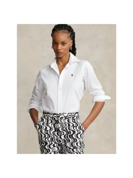 Długa koszula Polo Ralph Lauren z długim rękawem z twillu biała