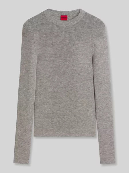 Sweter w kroju slim fit z mieszanki wełny z dodatkiem lyocellu i kaszmiru model Sallya' Hugo