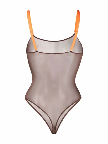 Body Maison Close z siateczką brązowy