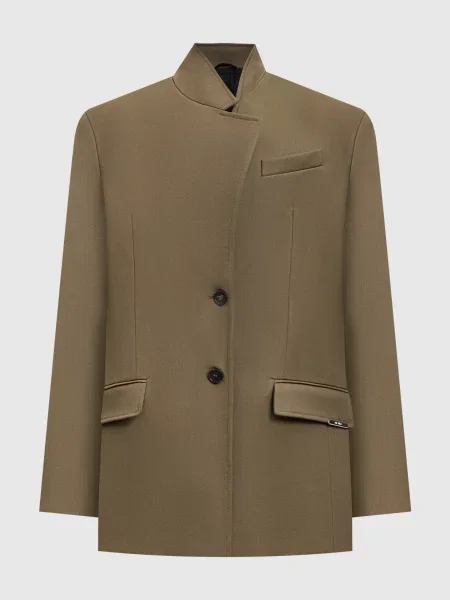 Жакет кольору з вовни The Attico хакі