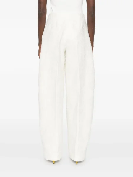 Pantaloni Jacquemus din tweed alb