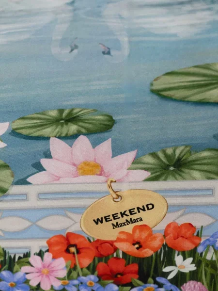 Fular Weekend Max Mara de mătase alb