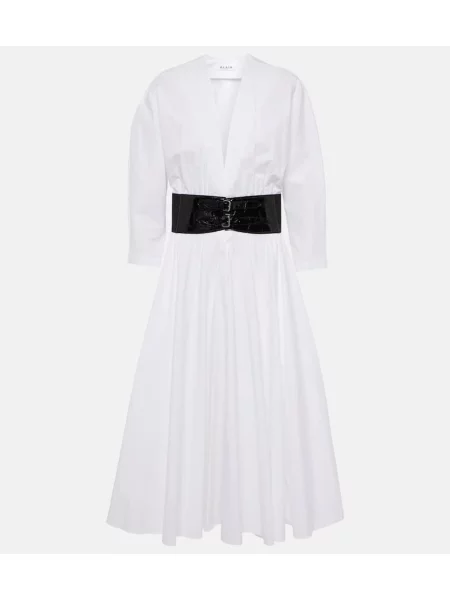 Rochie midi Alaïa până la genunchi de costum alb