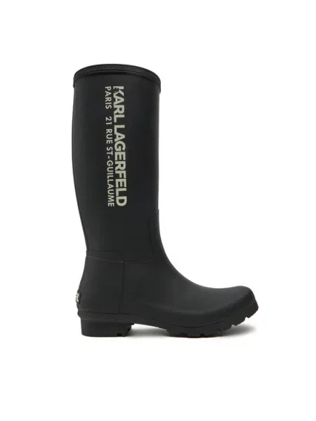 Gumijasti škornji KARL LAGERFELD črna