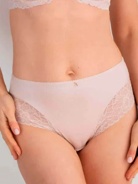 Женские трусы слип с высокой посадкой AURA рожеві