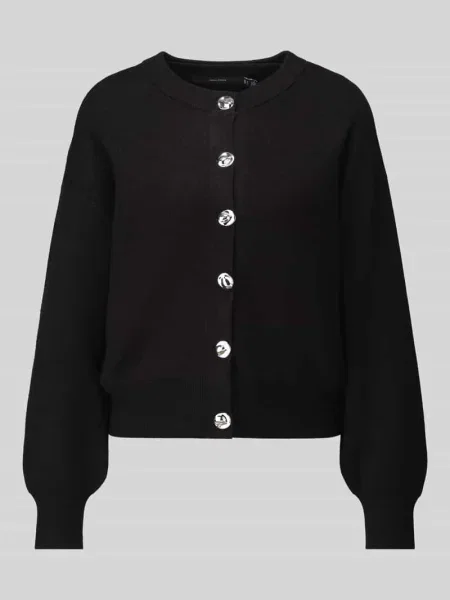 Kardigan rozpinany o kroju regular fit z mieszanka model NOELLA' Vero Moda czarny