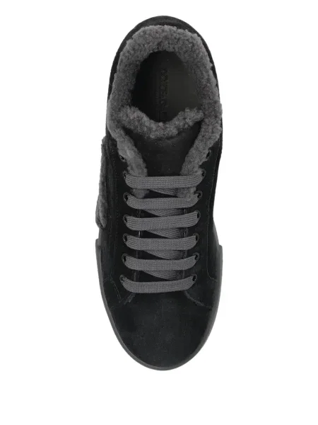 Sneakerși Dolce & Gabbana din piele de căprioară negru