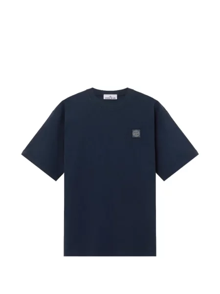Tricou Stone Island din jerseu cu strasuri albastru