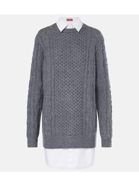 Rochie Staud de lână de costum gri