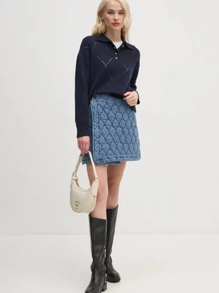 Спідниця Pepe Jeans MINI SKIRT HW QUILTED mini розкльошена