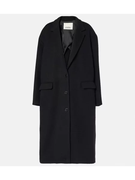 Palton Isabel Marant de lână negru