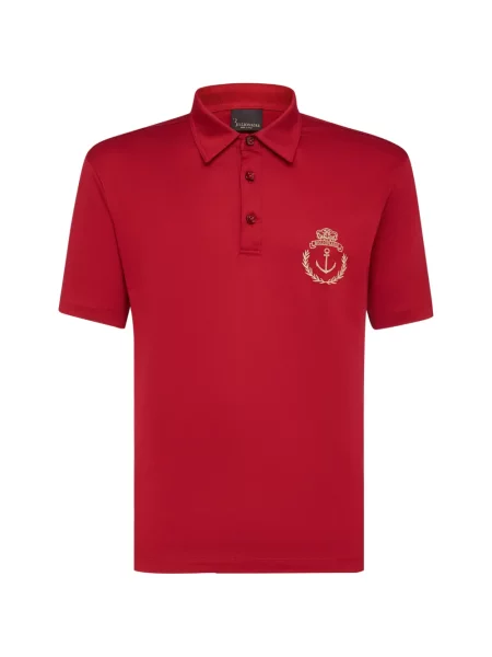 Tricou polo Billionaire cu broderie roșu