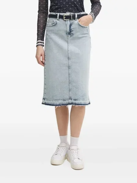 Fustă din denim Joop! până la genunchi albastru